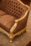 Royal Luxury Tufted Wooden Sofa | Classic Hand-Carved Design 3 Seater