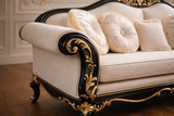 A Statement of Royal Living – Luxury White & Black Gold 3 Seater Sofa