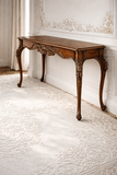 Royal Heritage Hand-Carved Wooden Console Table – Walnut Finish