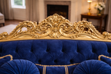 Versailles Royale 3 Seater Sofa – Royal Blue Gold Edition
