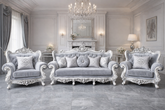 Versailles Royale Sofa Set β Silver Edition (3+1+1)