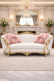 Royal Classic 3 Seater Sofa – White & Gold