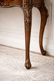 Royal Heritage Hand-Carved Wooden Console Table – Walnut Finish