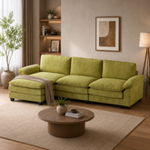Green L-shaped sectional sofa