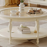 White round teak wood center table for modern living room