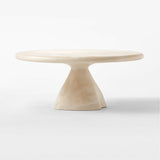 Contemporary teak wood coffee table with curved organic design
