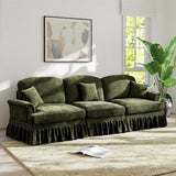 Curved back solid teak wood designer sofa