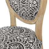 Upholstered dining chairs with teak wood frame