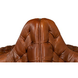 Designer teak wood Chesterfield lounge chair for living room