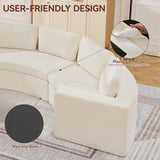 Premium cream fabric teak wood couch