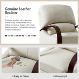 Premium teak wood lounge recliner with curved armrests and pull-out footrest