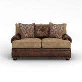 Solid teak wood frame sofa with designer upholstery