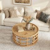 Modern teak wood coffee table for living room
