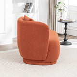 Curved lounge chair with teak wood frame