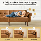 Contemporary teak wood leather sofa for modern home décor