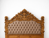 Luxury wooden bed set with matching side tables