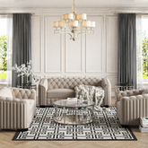 Luxury Chesterfield sofa set with tufted design