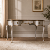 Luxury French Provincial teak wood console table with drawers