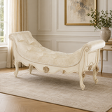 Luxury French Style Solid Teak Wood Chaise Lounge