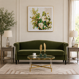 Luxury green teak wood sofa for modern living room