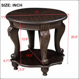 Classic wooden side table with walnut finish