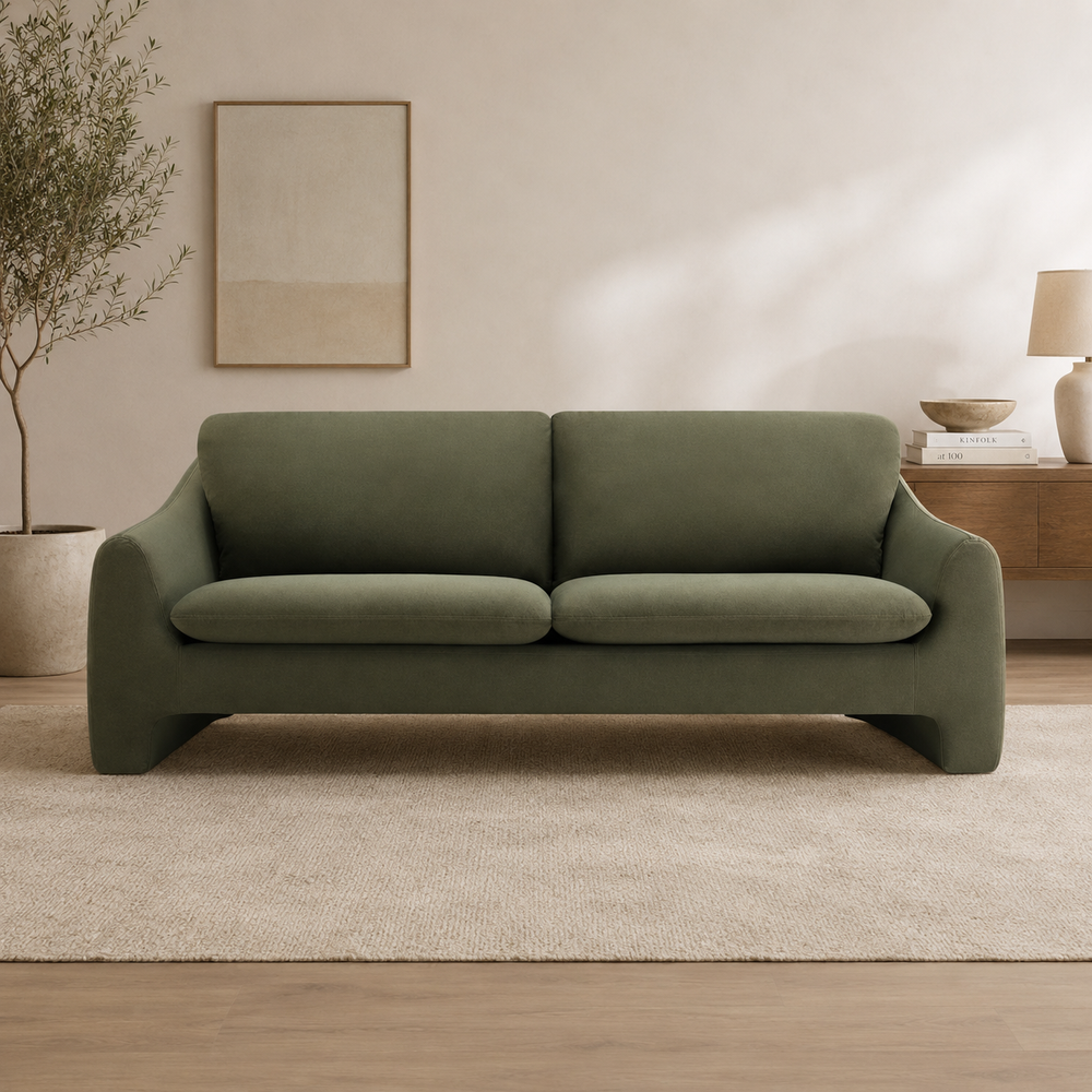 Modern teak wood 3 seater sofa for luxury living room
