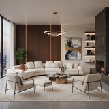contemporary modular curved couch neutral tones
