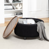 Luxury round coffee table featuring solid teak wood top