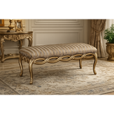 Handcrafted premium teak wood designer bench with upholstered cushion