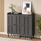 Solid teak wood shoe organizer cabinet with doors