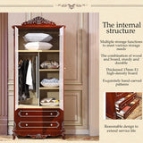Elegant wooden wardrobe with drawers for luxury bedroom storage
