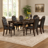Luxury solid teak wood 6 seater dining table set