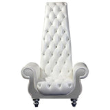 Premium White Upholstered Throne Chair by Sky Rise Decor