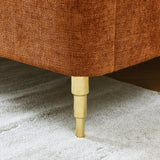 Luxury velvet bed frame in rust orange