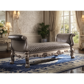 Luxury Hand-Carved Solid Teak Wood Chaise Lounge Bench