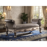Luxury Hand-Carved Solid Teak Wood Chaise Lounge Bench