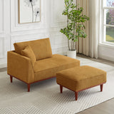 Luxury living room sofa with teak wood base
