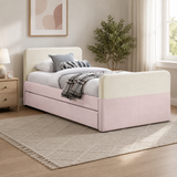 Luxury teak wood kids bed with storage drawer