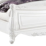Royal style teak wood upholstered bed for master bedroom