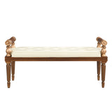 Handcrafted teak wood seating bench