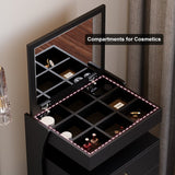 Contemporary teak wood makeup vanity for bedroom