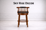 Solid teak wood handcrafted bar stool chair for restaurant bar seating and home bar furniture