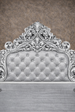 Luxury Silver King Size Bed – Full Headboard Front View
