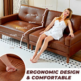 modern compact leather couch for small living room