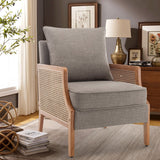 Handcrafted teak wood accent chair for living room