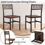 Compact round dining table set in teak wood finish
