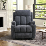 teak wood recliner sofa set with fabric upholstery