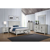 wooden platform bed with under bed storage