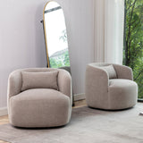 Contemporary bouclé accent chair set for living room