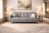 Premium 3 Seater Leatherette Sofa – Modern Luxury Beige Couch for Living Room | Comfortable & Durable Designer Sofa Set